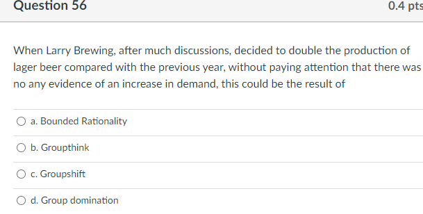 Question 55 0. Alternative Evaluation Process can