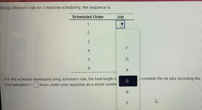 Using Johnson's rule for 2- machine scheduling,