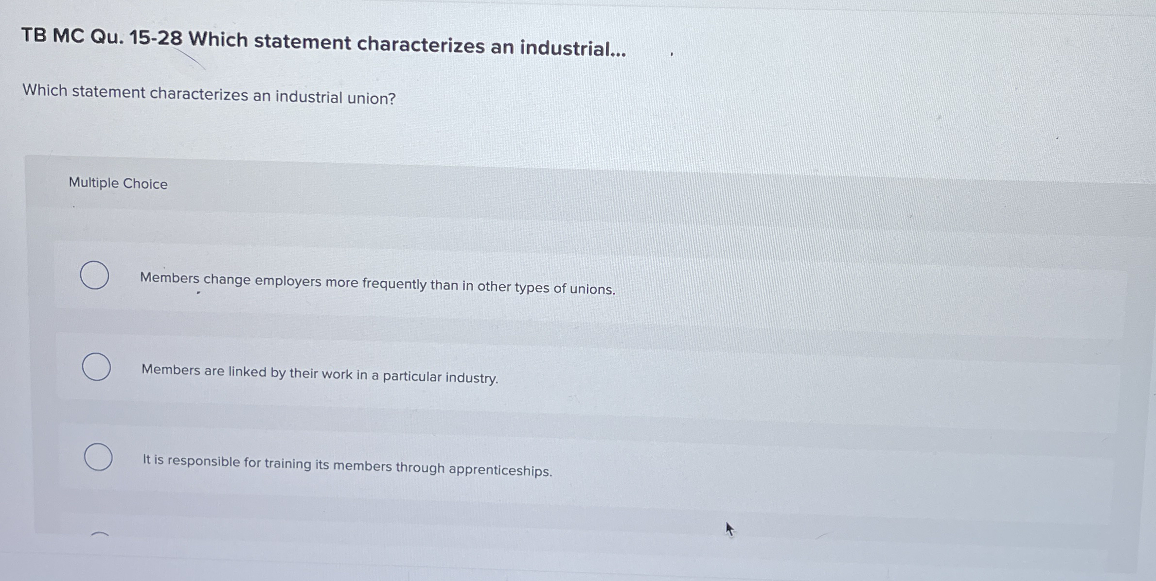 TB MC Qu . 1 5 - 2 8 Which statement