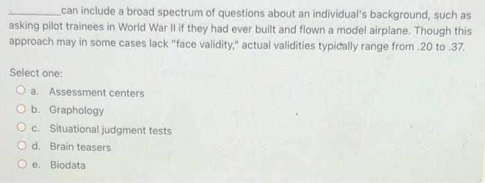 Your company is testing out a new structured job