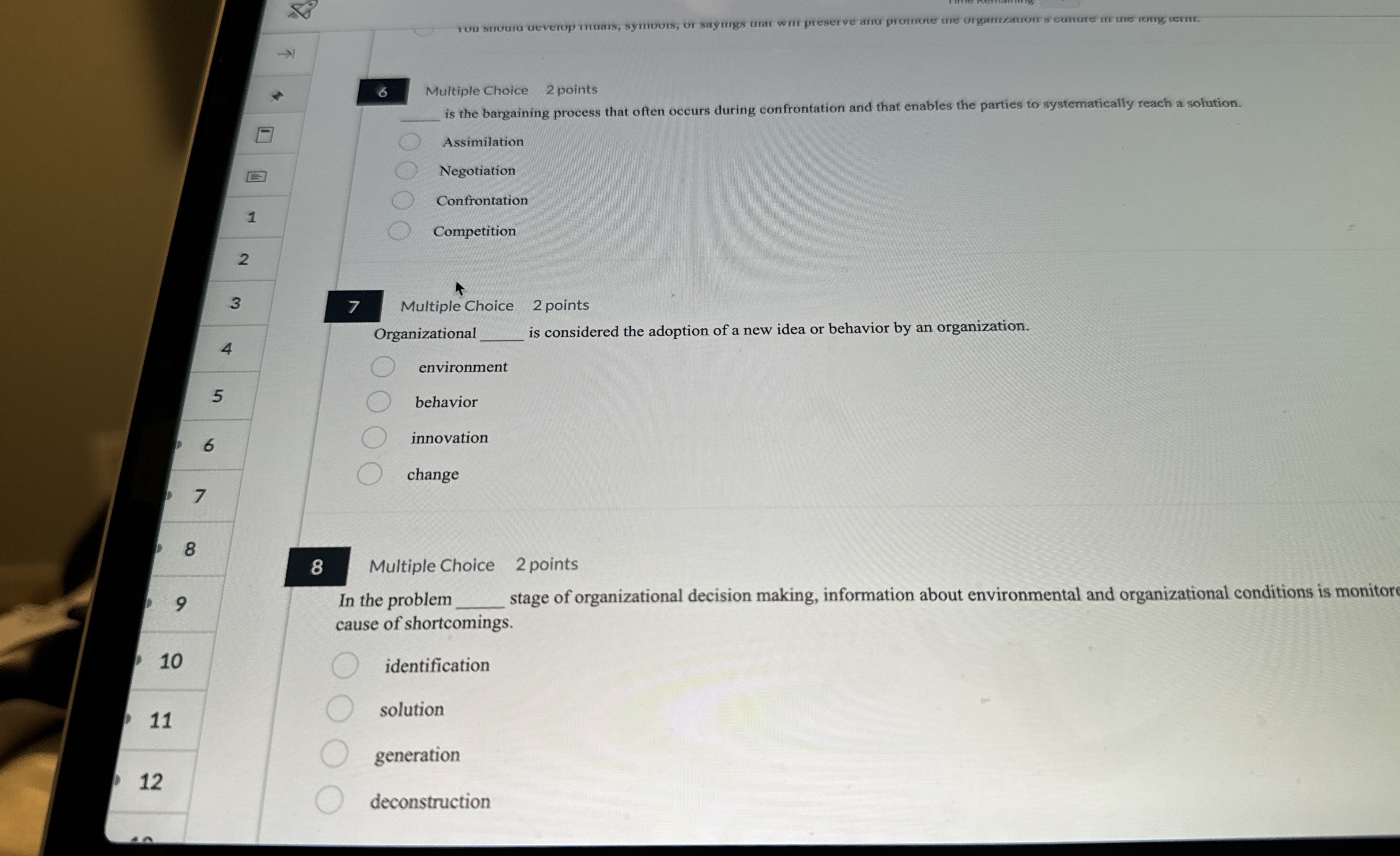 6 Multiple Choice 2 points q , is the bargaining