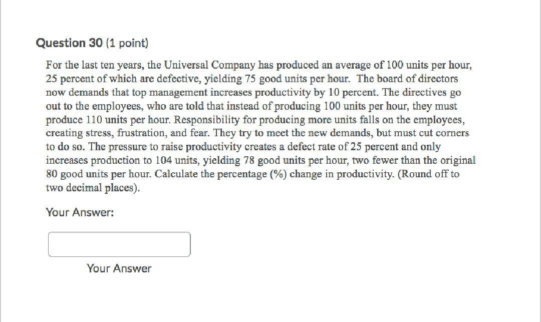 Please highlight the final answer Question 30 (1