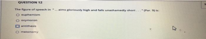 English Question - QUESTION 12 The figure of