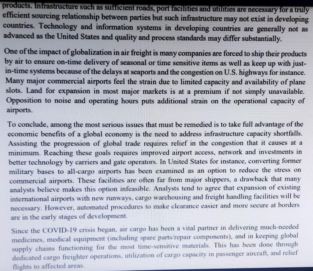 SUBJECT :- AIR CARGO OPERATIONS MANAGEMENT PLEASE