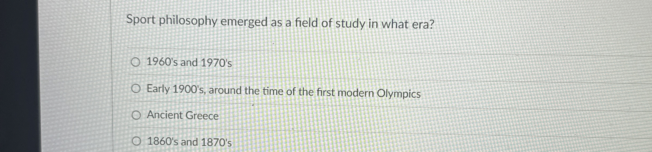 Sport philosophy emerged as a field of study in