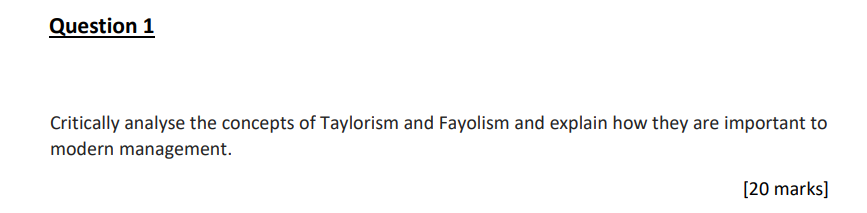 Question 1 Critically analyse the concepts of