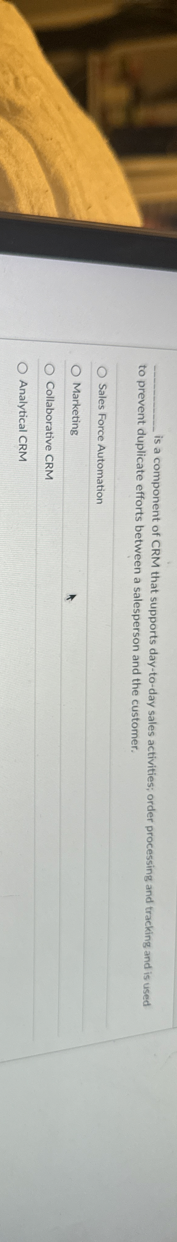 q , is a component of CRM that supports day - to