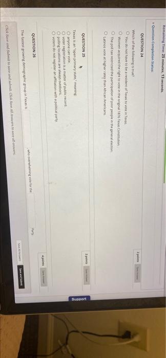 Memaining Time: 25 minutes. 13 seconds Question