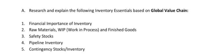 Question of global value chain. A. Research and