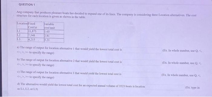 QUESTION 1 Ang company that produces pleasure