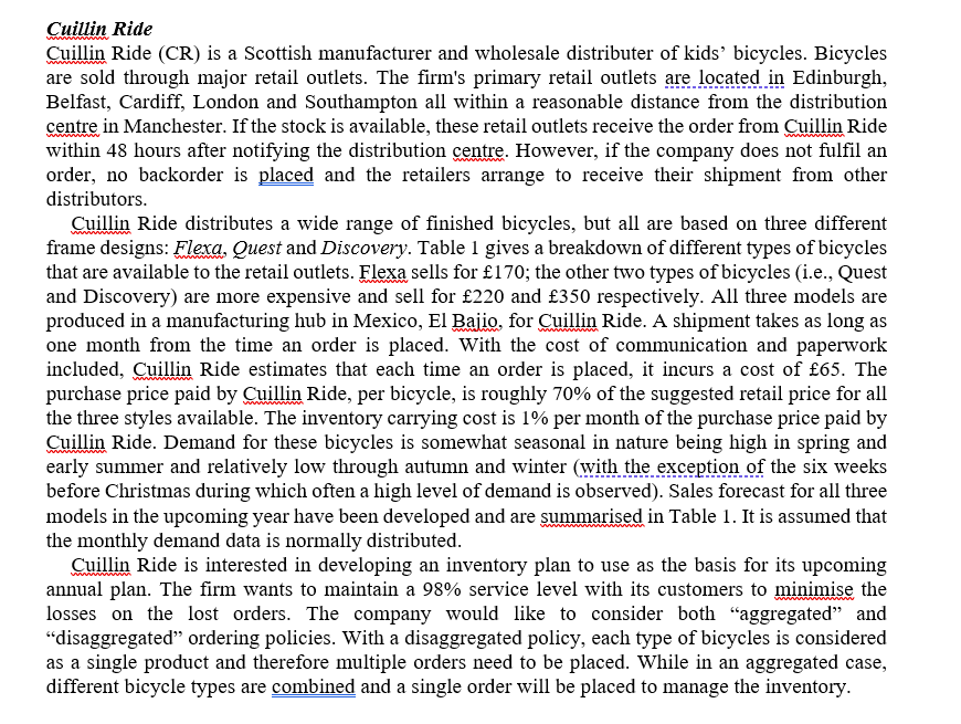 Table 1. Sales forecast Flexa Quest Discovery