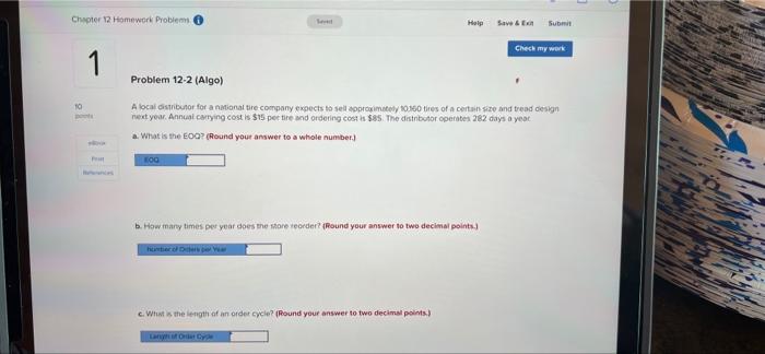Chroter 12 Homework Problem Hole Sew & Submit