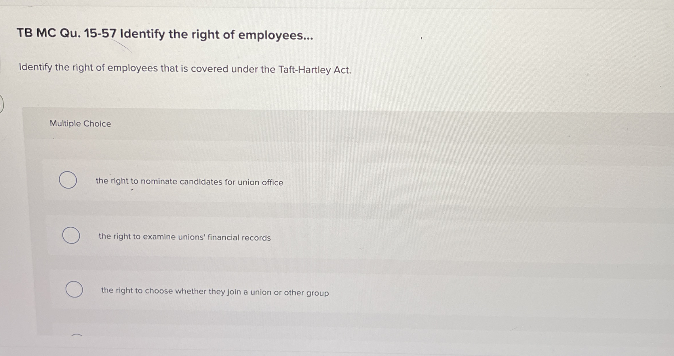 TB MC Qu . 1 5 - 5 7 Identify the right of