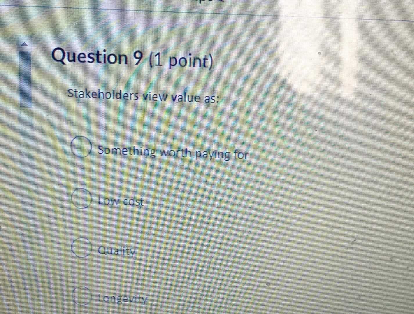 Question 23 (1 point) In which project life cycle
