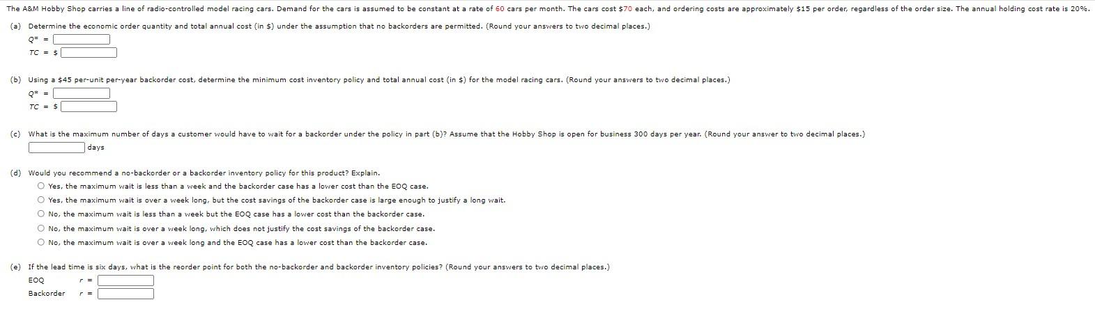 The A&M Hobby Shop carries a line of