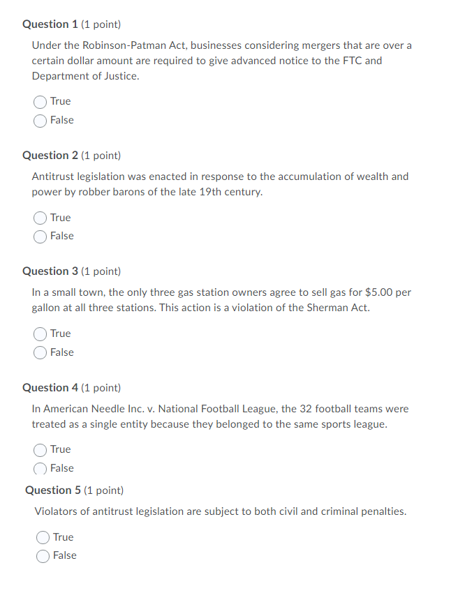 Answer the following question Question 1 (1