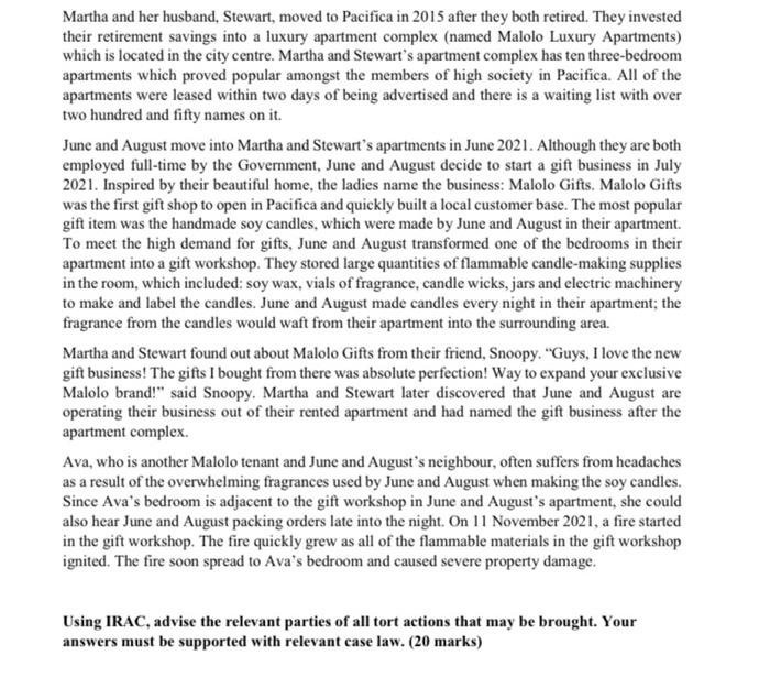 Martha and her husband, Stewart, moved to