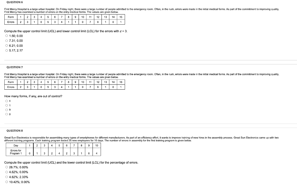 QUESTION 6 First Mercy Hospital is a large urban