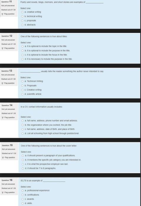 w 11 Poetry and novets, blogs, memoirs and short