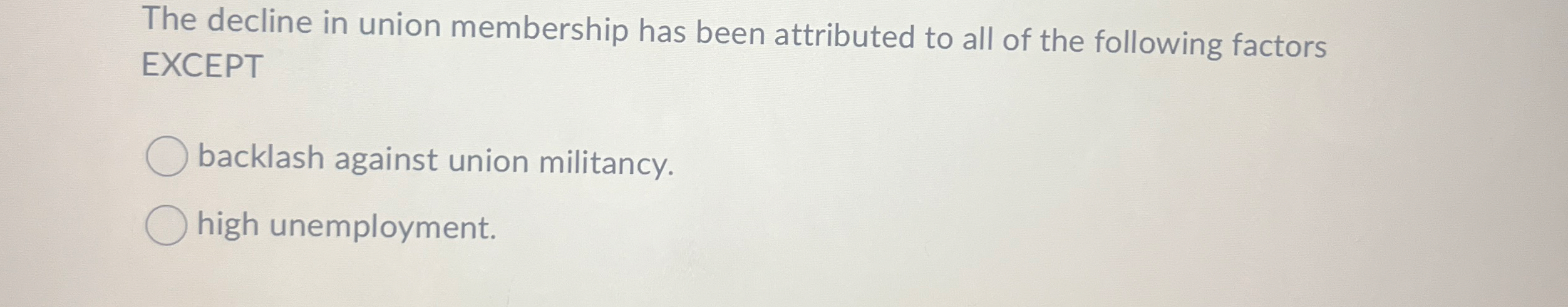 The decline in union membership has been