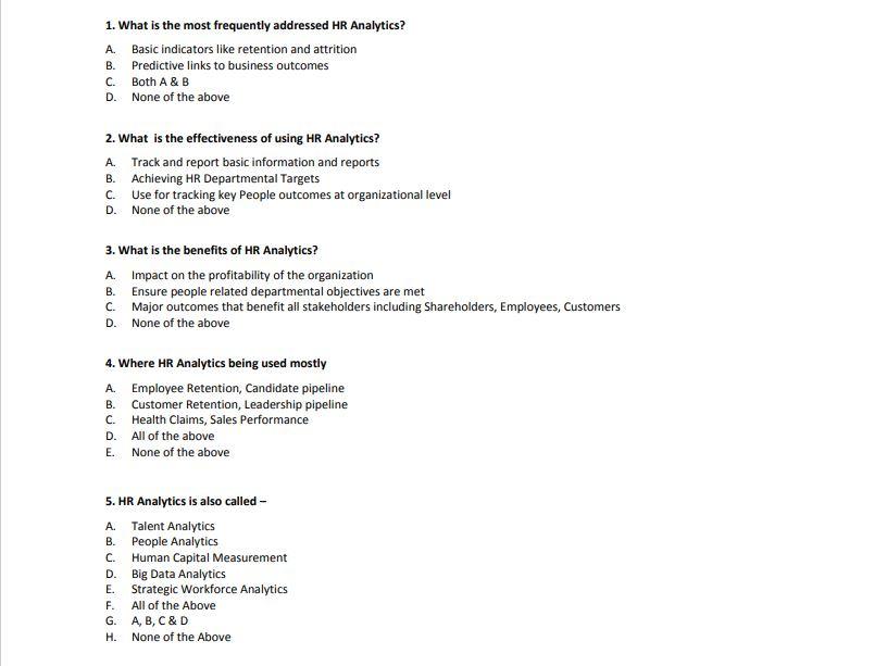 A. 1. What is the most frequently addressed HR