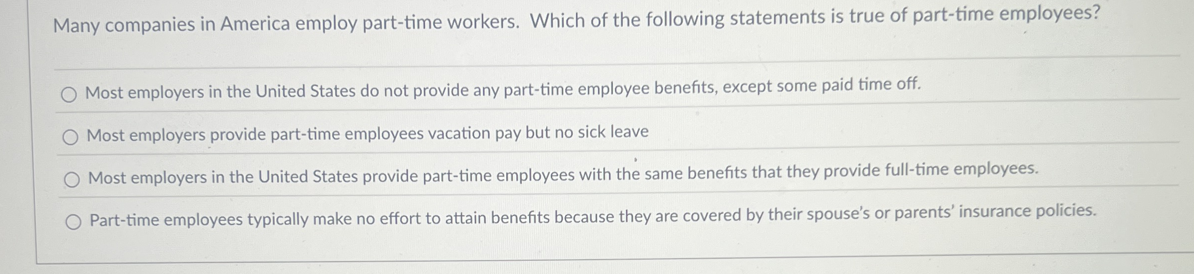 Many companies in America employ part - time