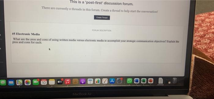 This is a 'post-first' discussion forum. There