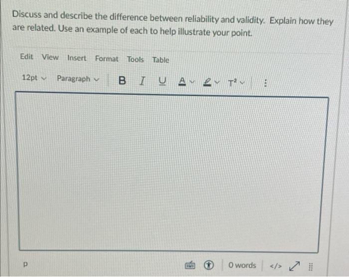 Discuss and describe the difference between