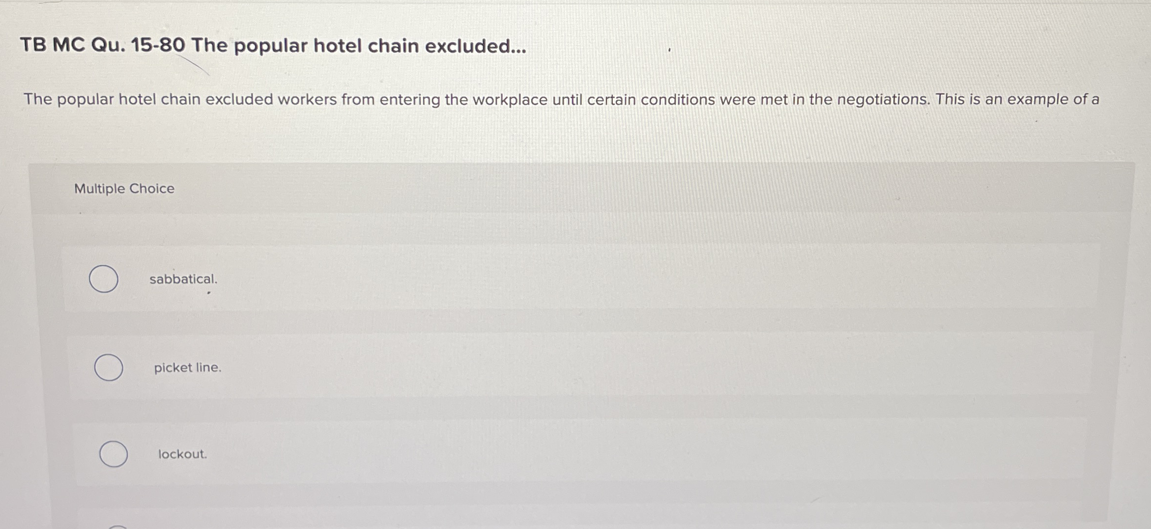 TB MC Qu . 1 5 - 8 0 The popular hotel chain