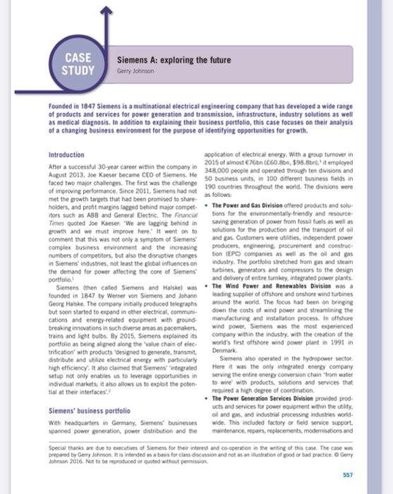 CASE STUDY Siemens A: exploring the future Gerry