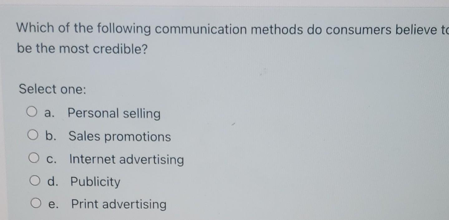 Which of the following communication methods do