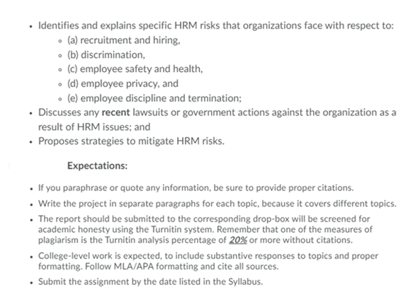 Identifies and explains specific HRM risks that
