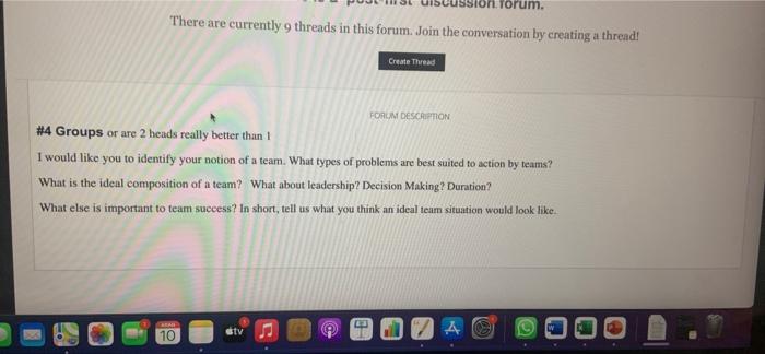 discusion board Torum. There are currently 9