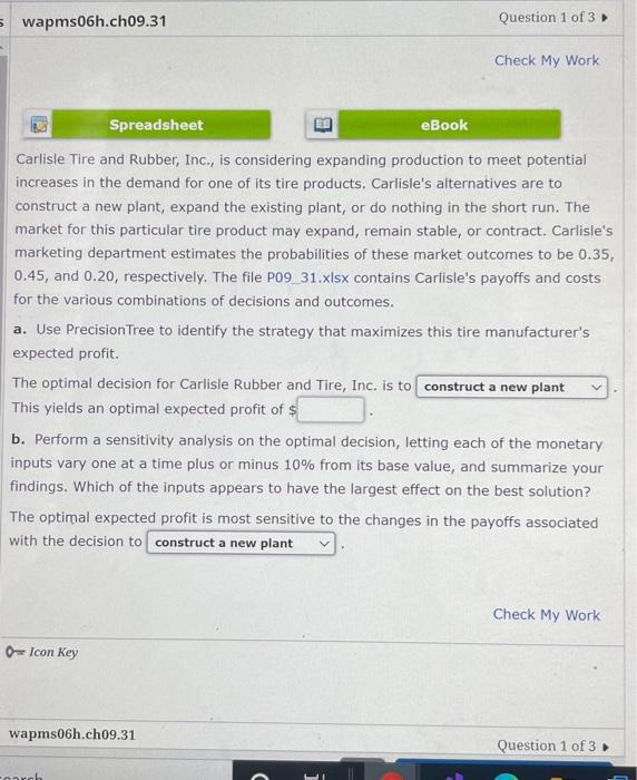 - wapms06h.ch09.31 Question 1 of 3 Check My Work