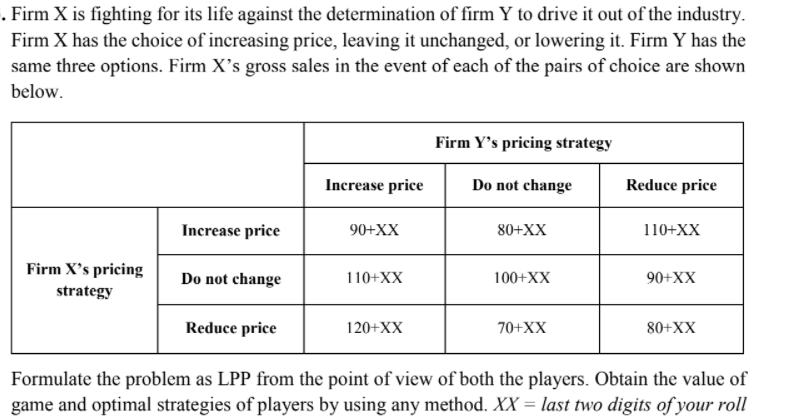 use xx=82 use pen and paper not excel . Firm X is