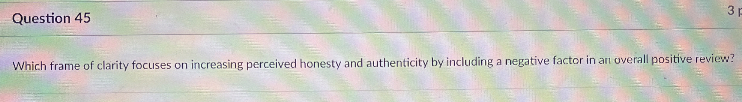 Which frame of clarity focuses on increasing