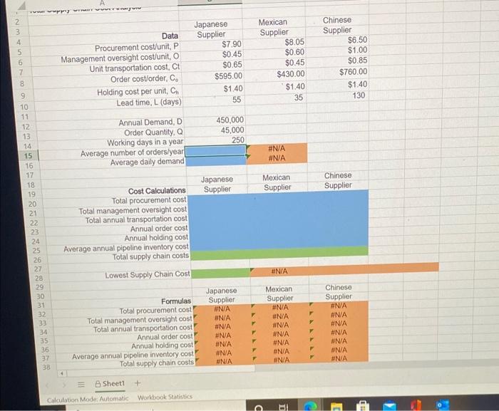 please help solve and show all work. Excel Online