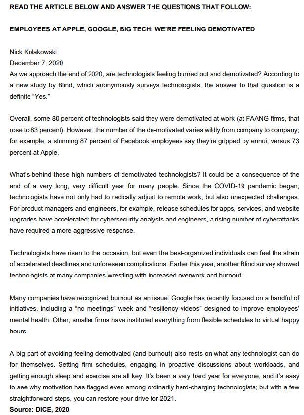 QUESTION TWO [30] Google has recently focused on