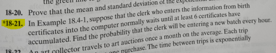 Example 18.4-1 0 % follows an exponential