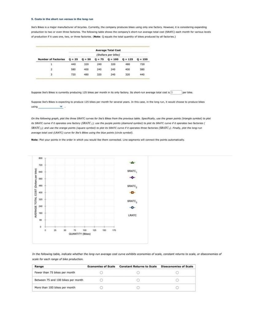 5. Costs in the short run versus in the long run