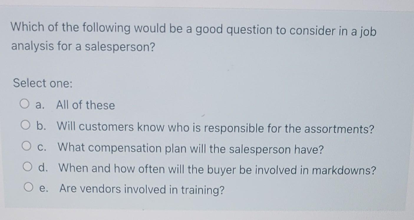 Which of the following would be a good question