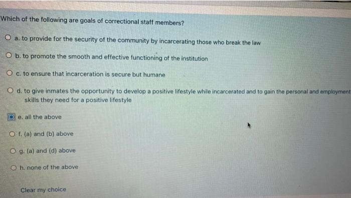 Which of the following are goals of correctional