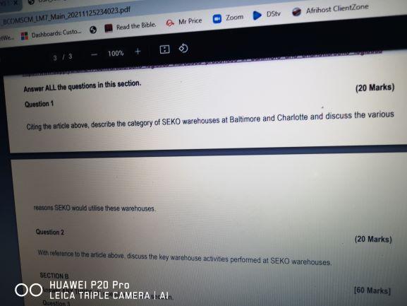 1223.pdf [40 Marks] SECTION A SEKO Logistics