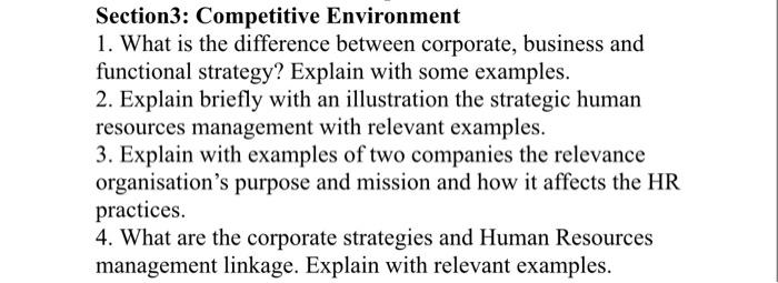 Section3: Competitive Environment 1. What is the