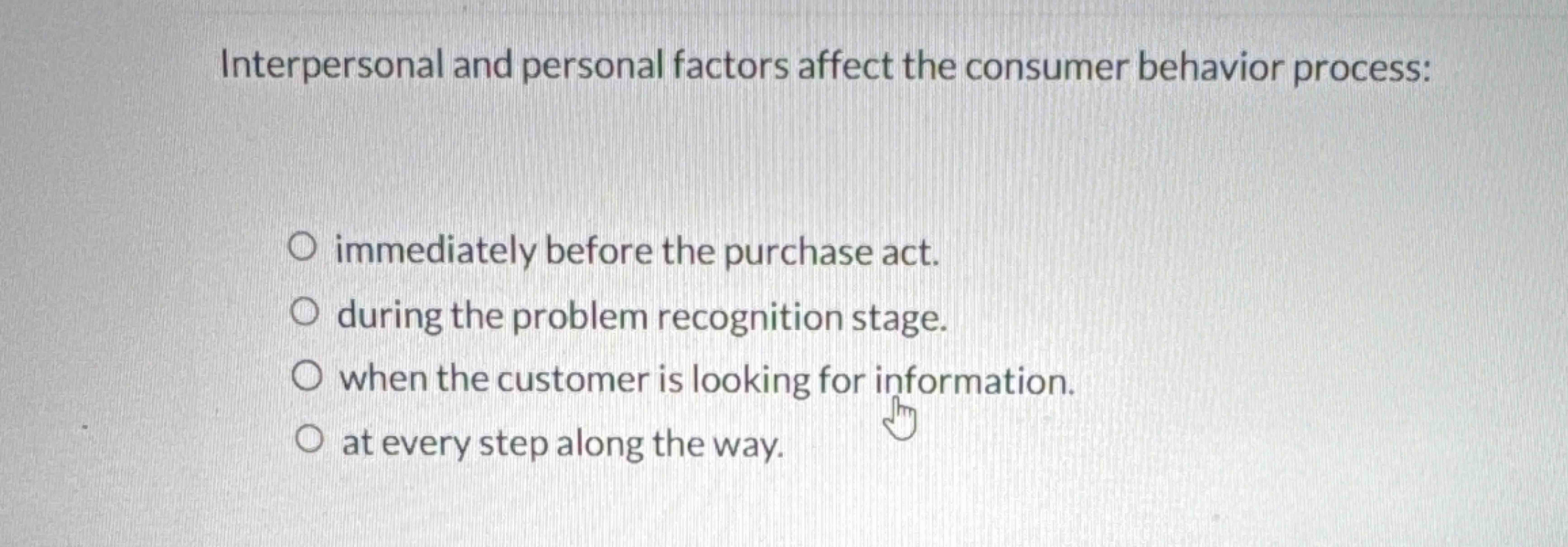 Interpersonal and personal factors affect the