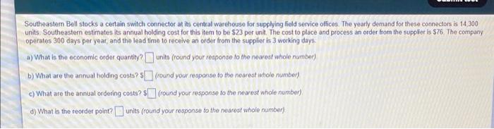 Needed ASAP Please a Southeastern Bell stocks a