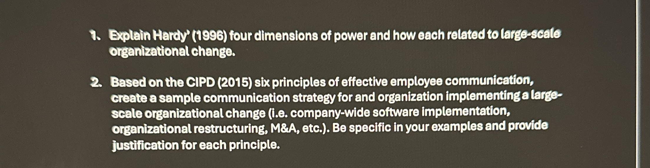 1 ) Explain Hardy' ( 1 9 9 6 ) four dimensions of