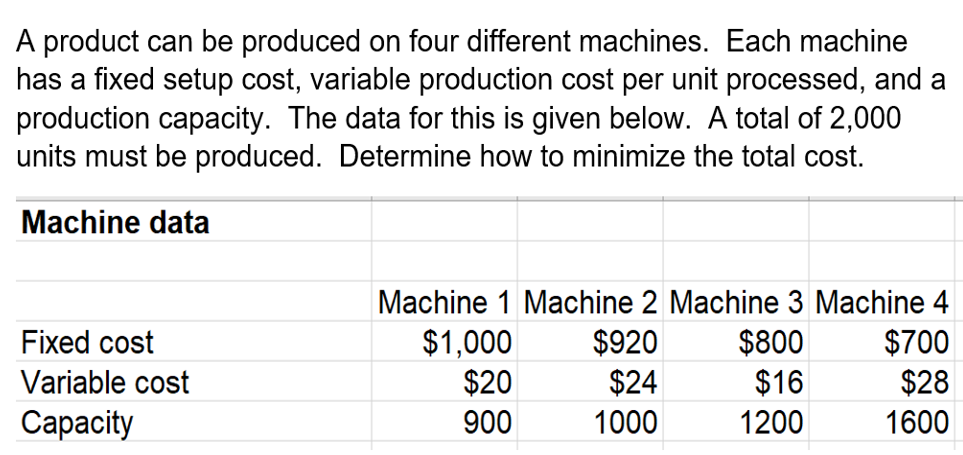 please use solver in excel A product can be