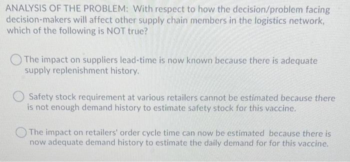 ANALYSIS OF THE PROBLEM: With respect to how the