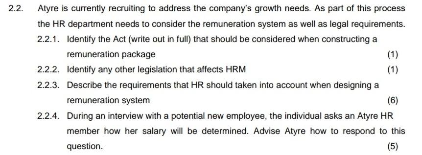 Read the case study below and answer the